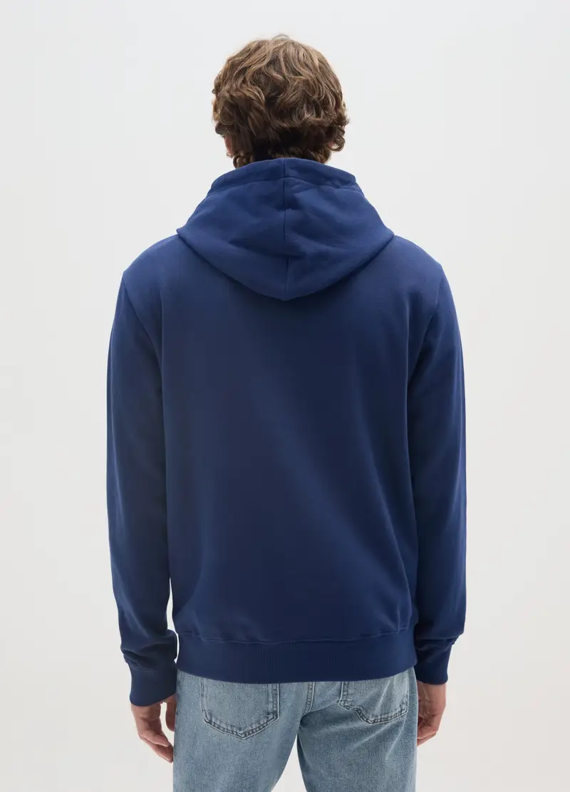 Felpa In Misto Cotone Blu Con Cappuccio E Stampa Disney, Uomo, Blu miniatura 3