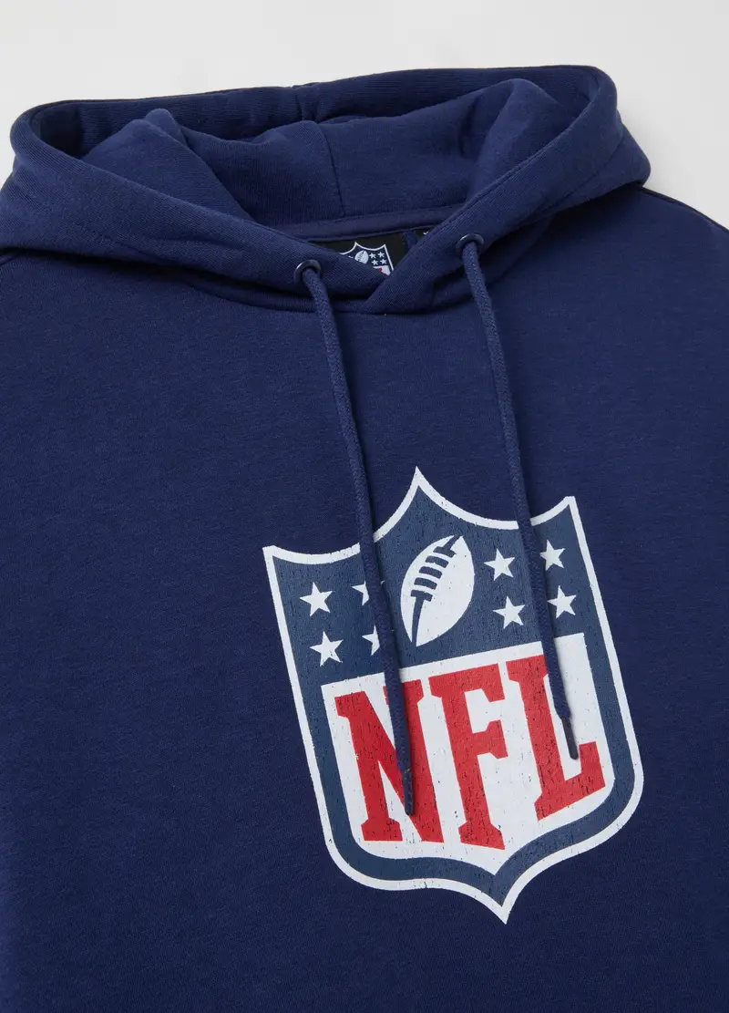 Felpa In Misto Cotone Blu Con Logo Nfl, Unisex, Blu miniatura 2