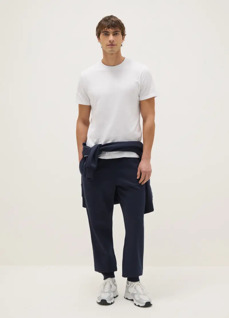 Felpa In Misto Cotone Blu Regular Fit Con Zip E Cappuccio, Uomo, Blu miniatura 3