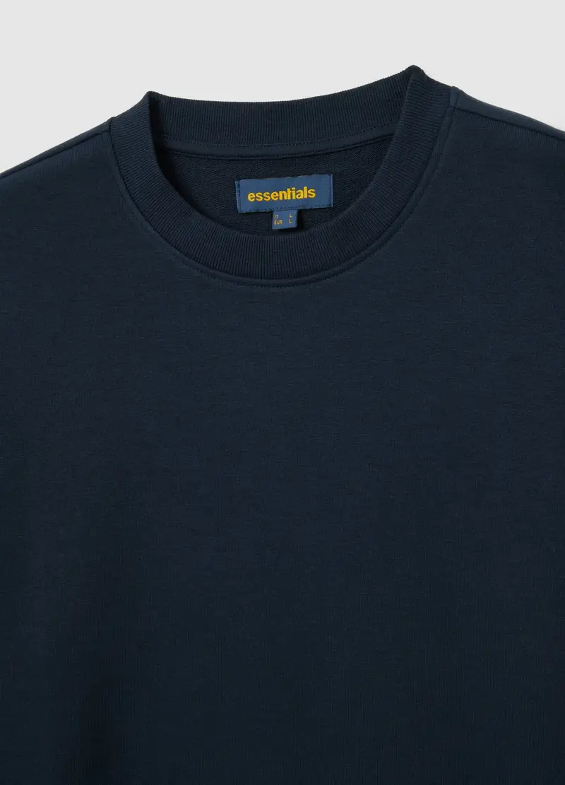 Felpa In Misto Cotone Blu Regular Fit, Uomo, Blu miniatura 2