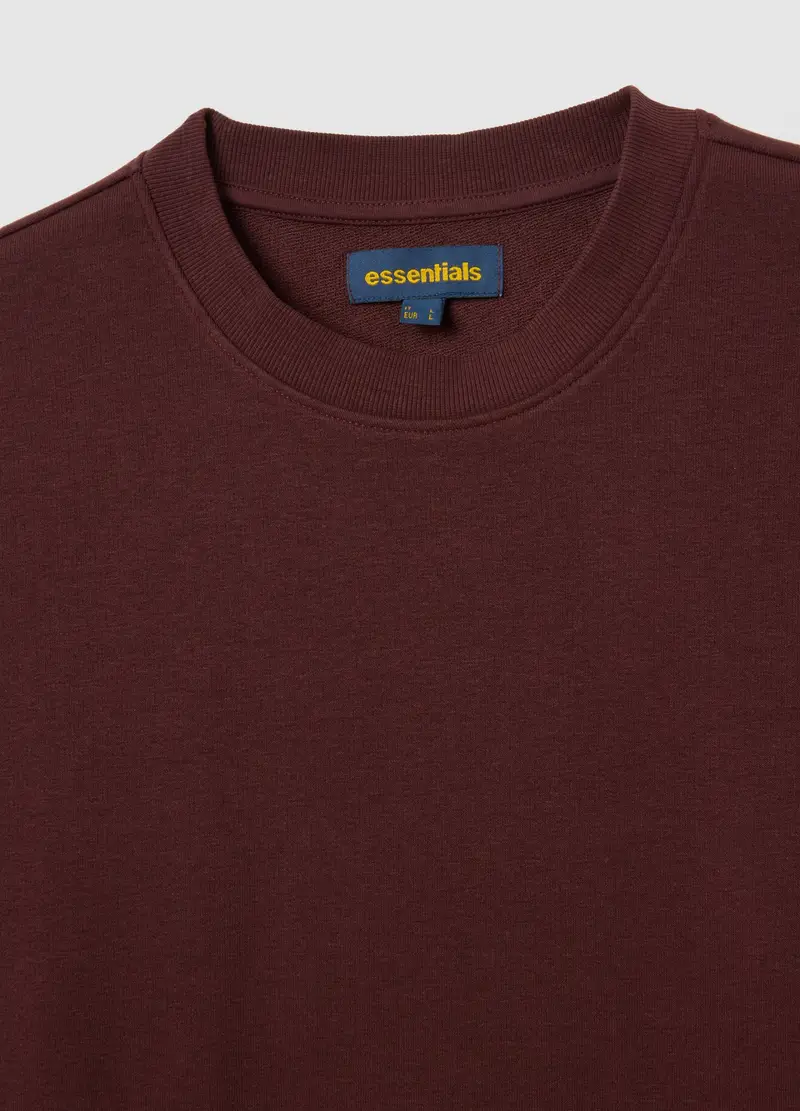 Felpa In Misto Cotone Marrone Regular Fit, Uomo, Marrone miniatura 2