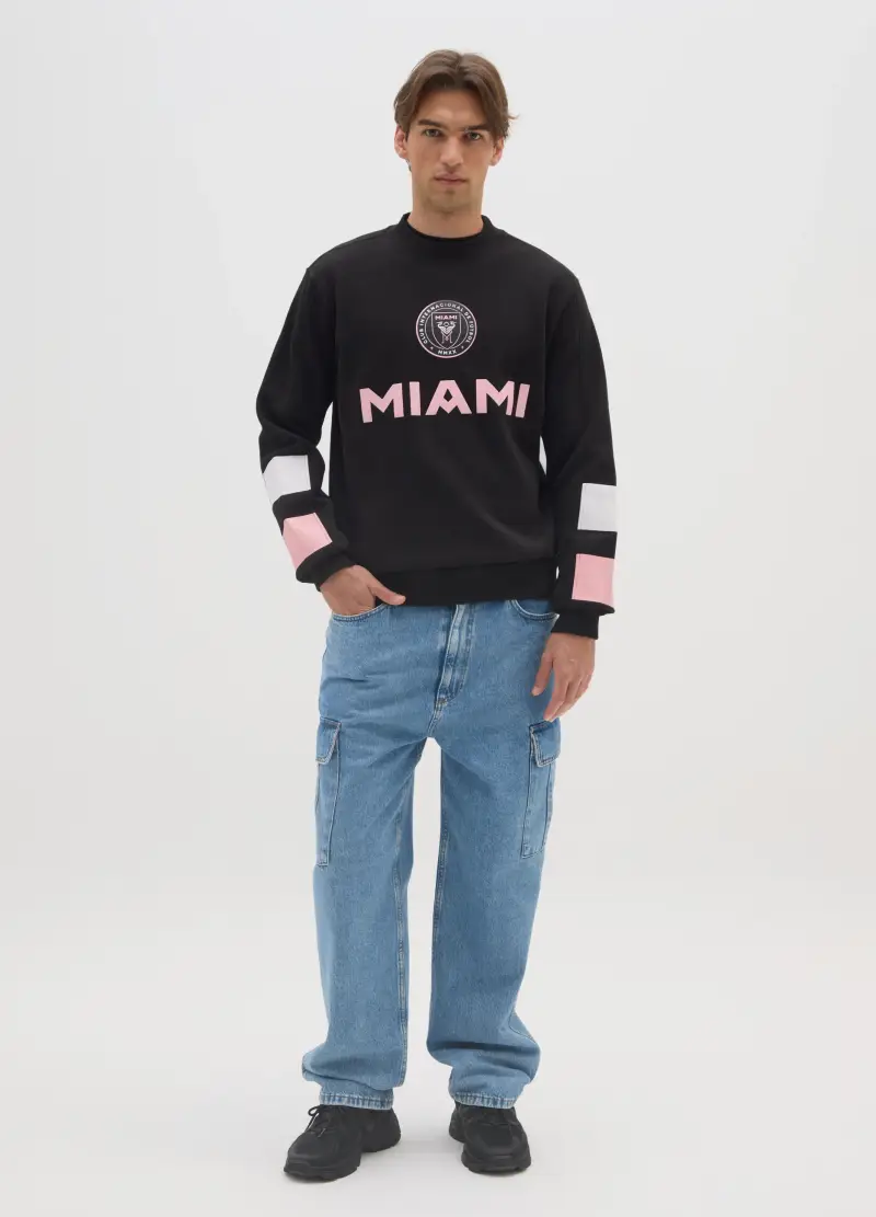 Felpa In Misto Cotone Multicolor Con Stampa, Unisex, Multicolor miniatura 2