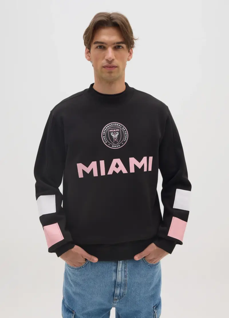 Felpa In Misto Cotone Multicolor Con Stampa, Unisex, Multicolor