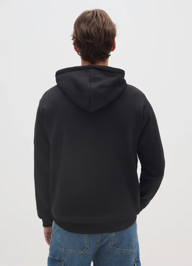 Felpa In Misto Cotone Nero Con Stampa Hard Rock Cafe, Uomo, Nero miniatura 3