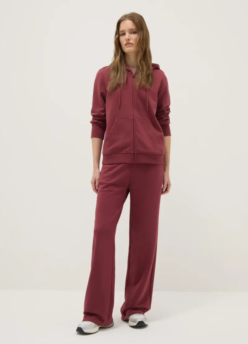 Felpa In Misto Cotone Rosa Regular Fit Con Cappuccio E Zip, Donna, Rosa