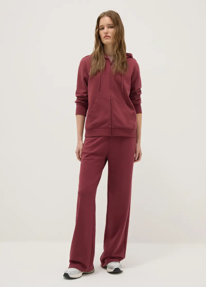 Felpa In Misto Cotone Rosa Regular Fit Con Cappuccio E Zip, Donna, Rosa