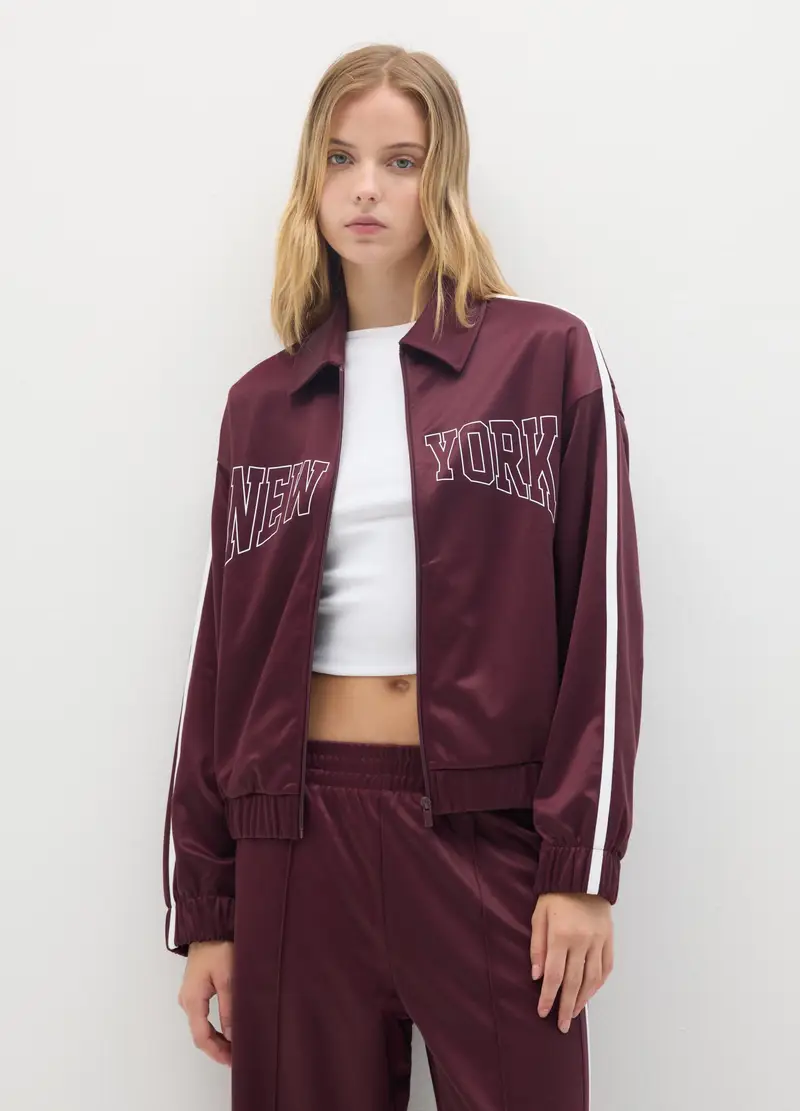 OVS, Felpa In Misto Cotone Rossa Regular Fit Con Zip, Donna, Rosso, Taglia: XS