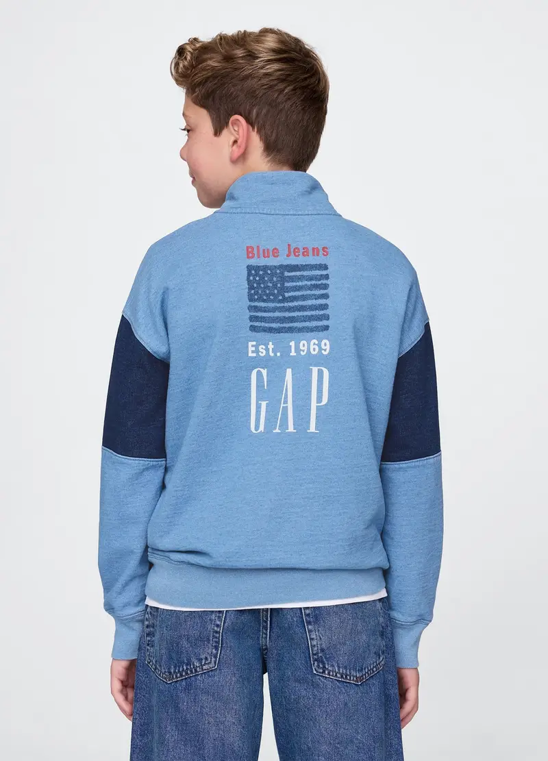 OVS, Felpa In Puro Cotone, Bambino, Azzurro, Taglia: XS/99-114 miniatura 2