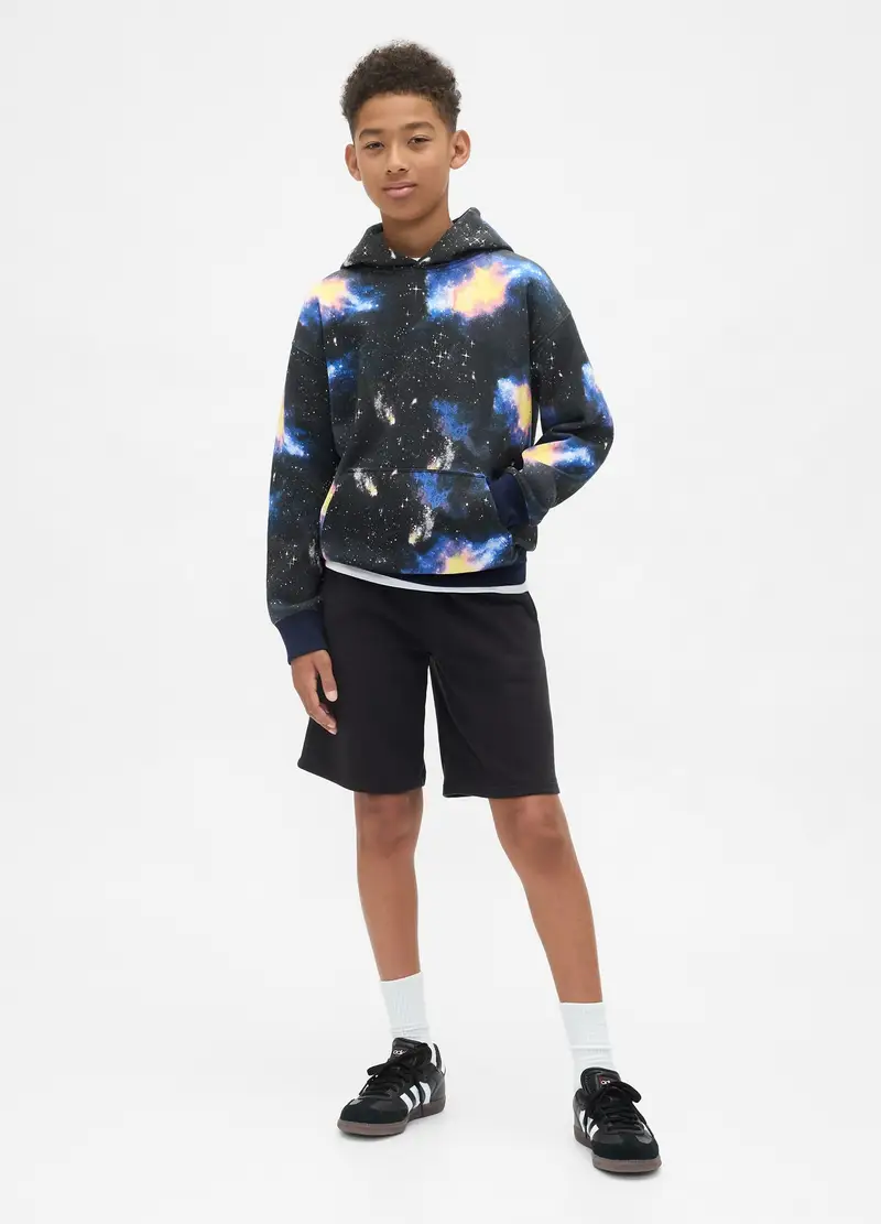 Felpa Multicolor Con Cappuccio, Bambino, Nero miniatura 2