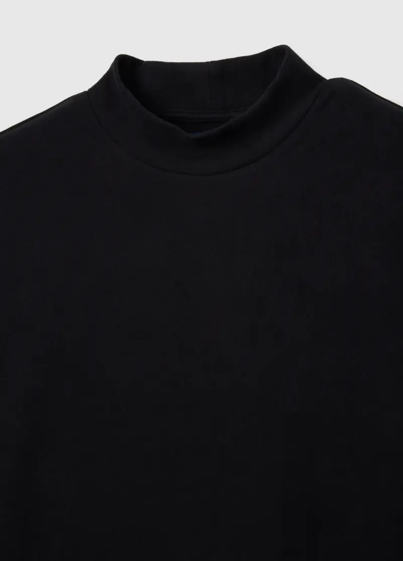 Felpa Nera In Pile Regular Fit, Uomo, Nero miniatura 2