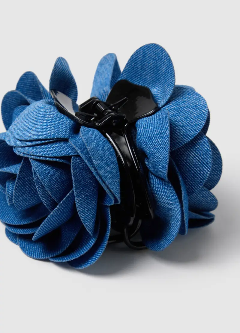Fermaglio Per Capelli Blu Con Fiore Ornamentale, Donna, Blu miniatura 3