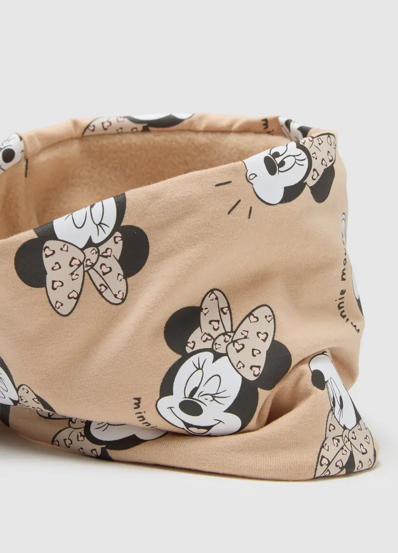 OVS, Foulard Da Neonata In Cotone Elasticizzato Beige Con Stampa Minnie, Bambina, Beige, Taglia: ONE SIZE miniatura 2
