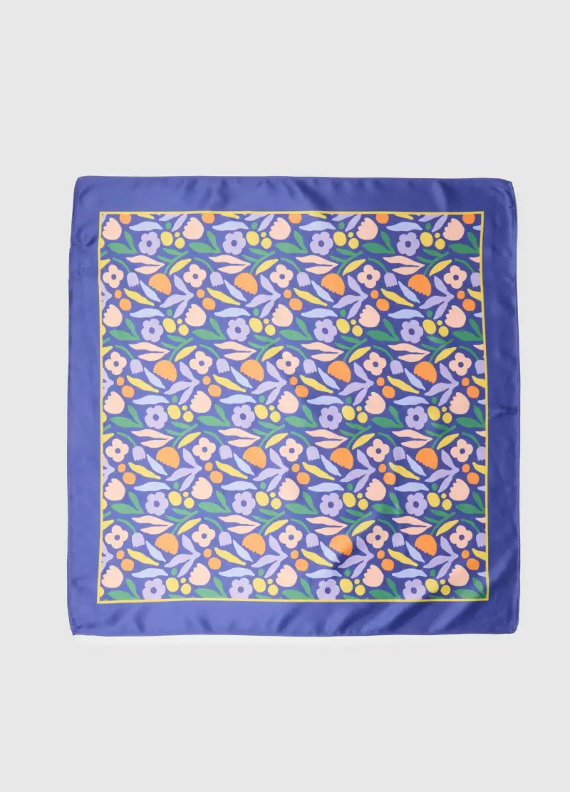 Foulard Multicolor Regular Fit Con Motivo Floreale, Donna, Multicolor miniatura 2