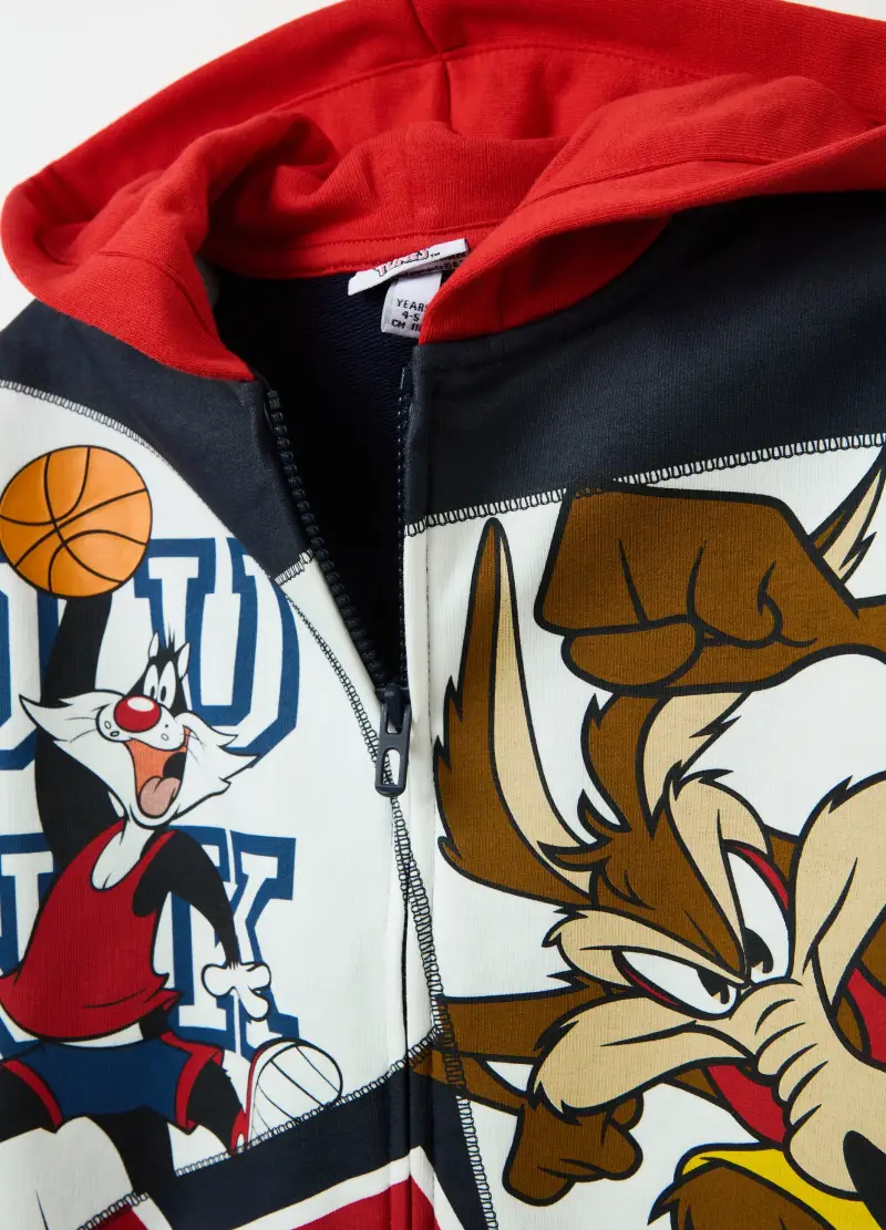 Full-zip Con Cappuccio Gatto Silvestro E Bugs Bunny, Bambino, Multicolor miniatura 3