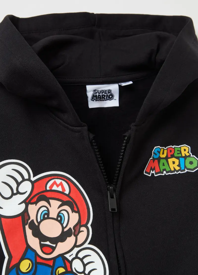Full-zip Con Cappuccio Stampa Super Mario™, Bambino, Nero miniatura 3