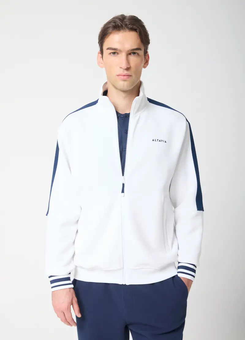 Full-zip Con Dettagli A Contrasto Altavia Court, Unisex, Bianco