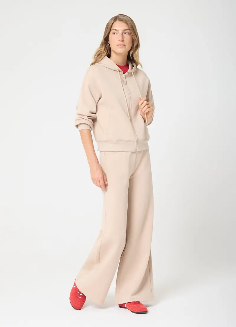 Full-zip Crop Con Cappuccio Altavia Studio, Donna, Beige