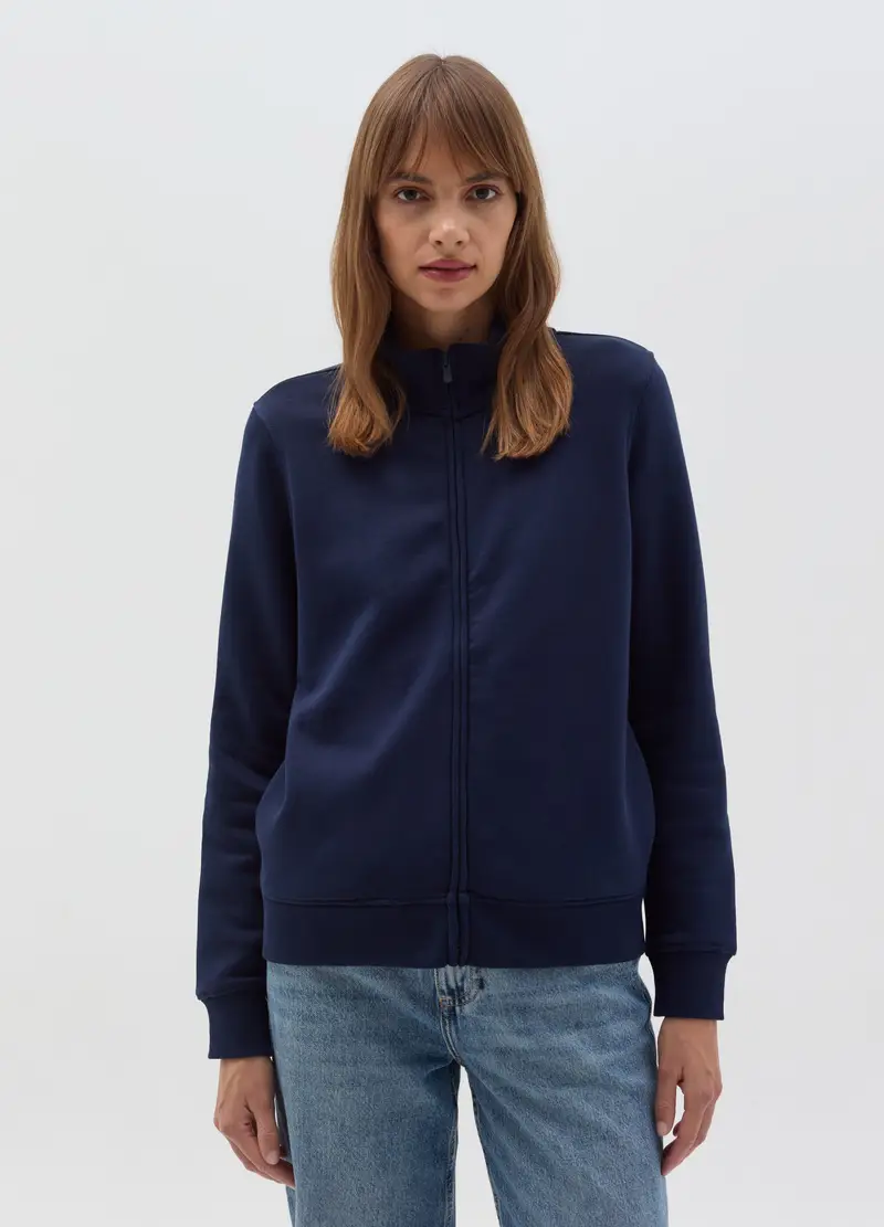 Full-zip Essential A Collo Alto, Donna, Blu miniatura 2