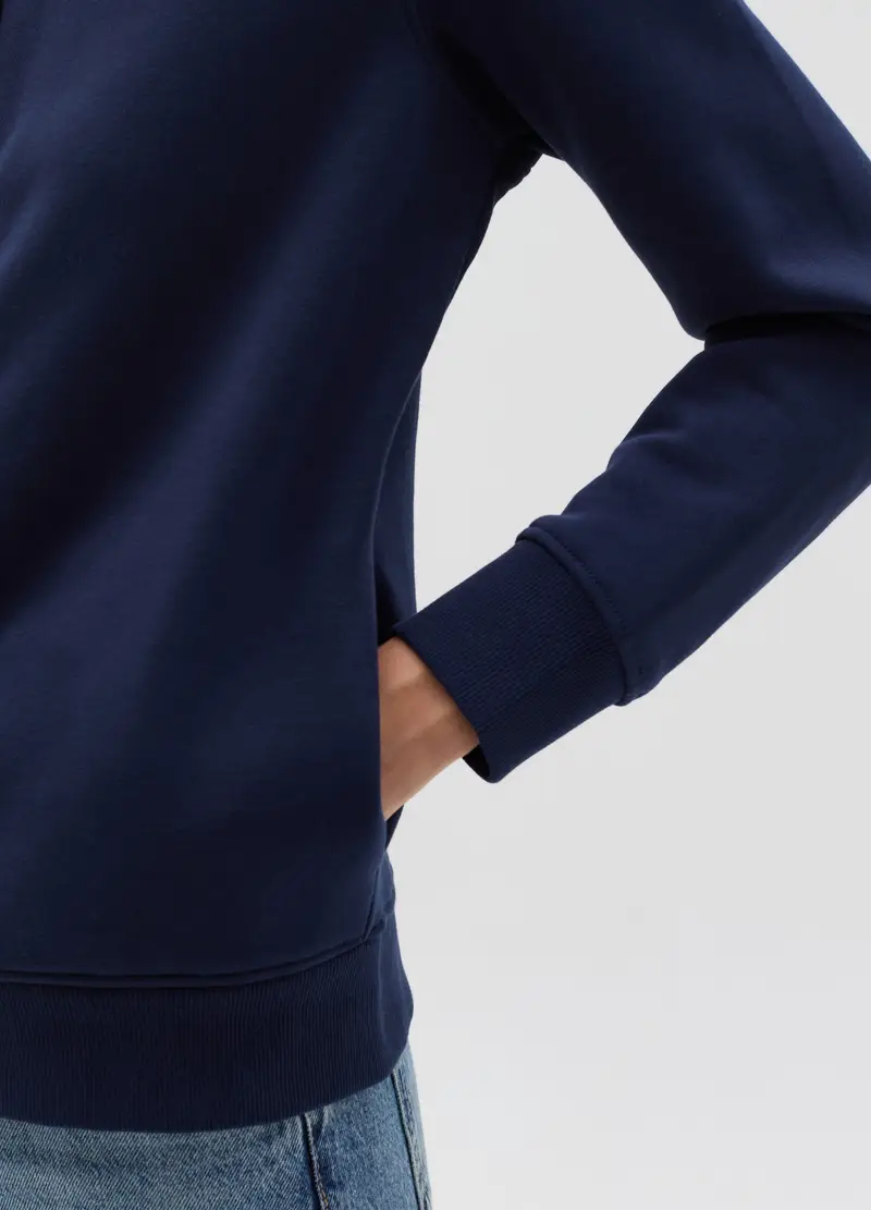 Full-zip Essential A Collo Alto, Donna, Blu miniatura 3
