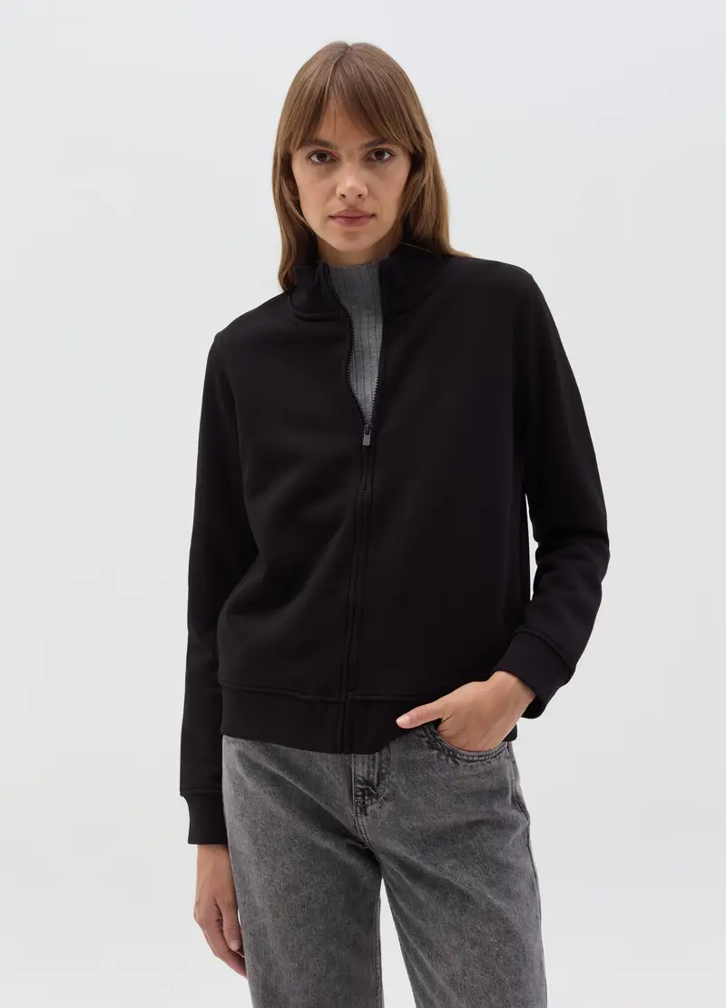 Full-zip Essential A Collo Alto, Donna, Nero miniatura 2