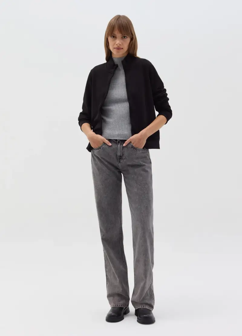 Full-zip Essential A Collo Alto, Donna, Nero