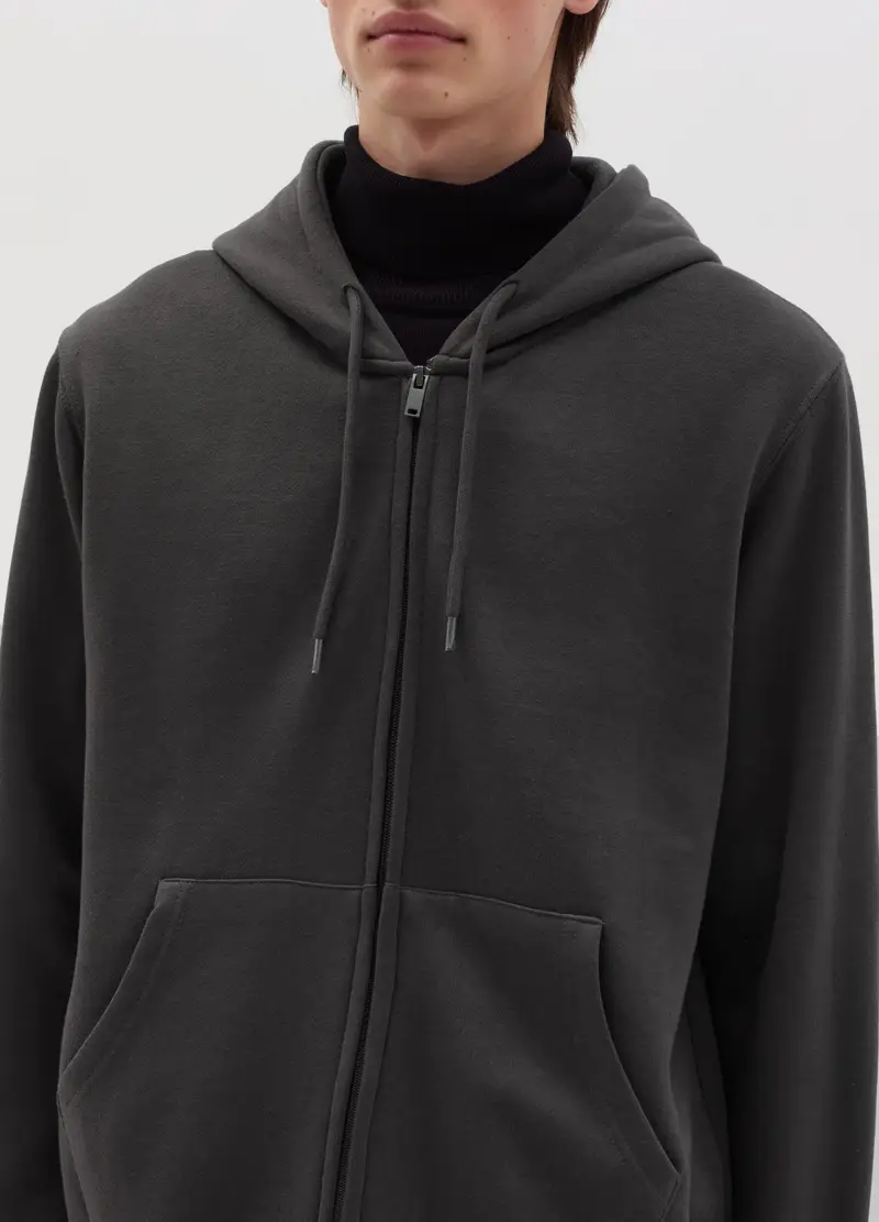 Full-zip In Felpa Con Cappuccio, Uomo, Grigio miniatura 3