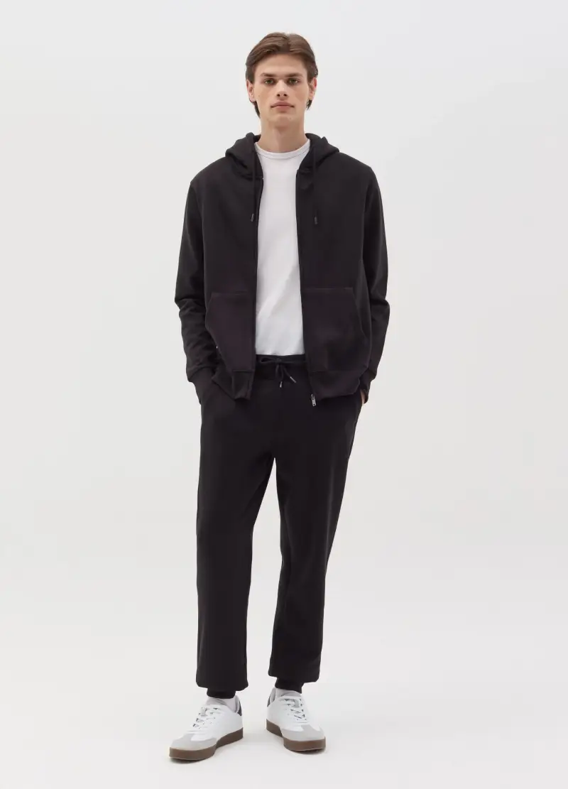 Full-zip In Felpa Con Cappuccio, Uomo, Nero miniatura 2