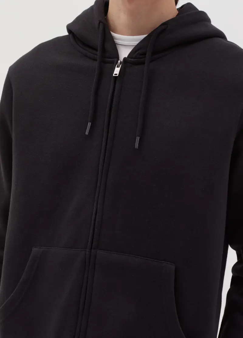 Full-zip In Felpa Con Cappuccio, Uomo, Nero miniatura 3