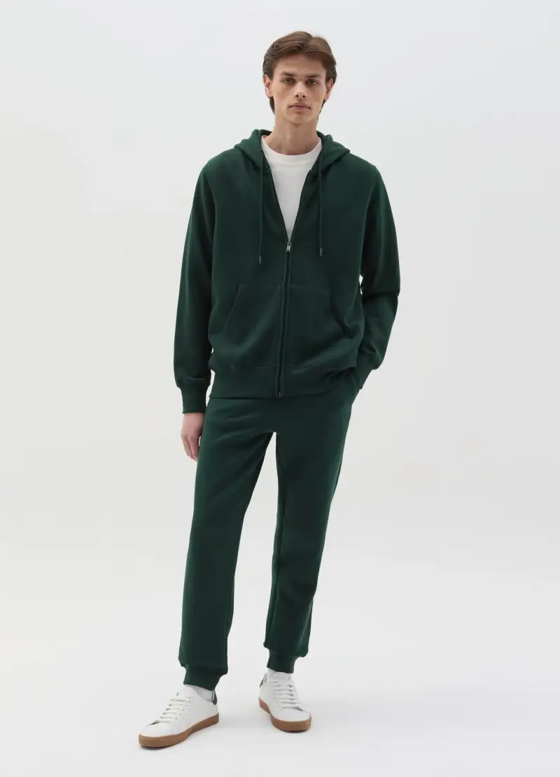 Full-zip In Felpa Con Cappuccio, Uomo, Verde miniatura 2