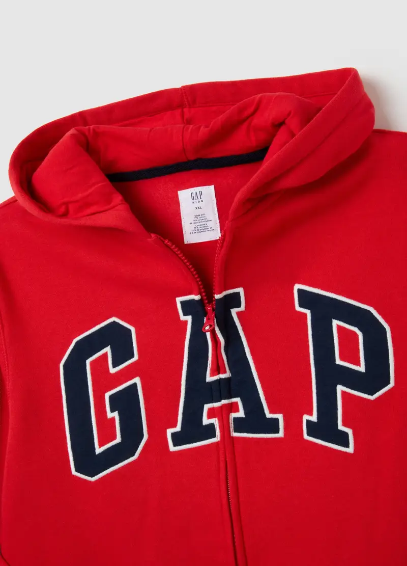 OVS, Full-zip In Felpa Con Ricamo Logo, Bambino, Rosso, Taglia: XS/99-114 miniatura 3