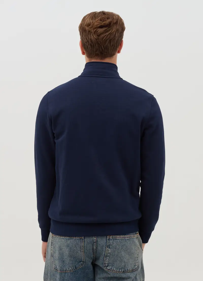 Full-zip In French Terry A Collo Alto, Uomo, Blu miniatura 3