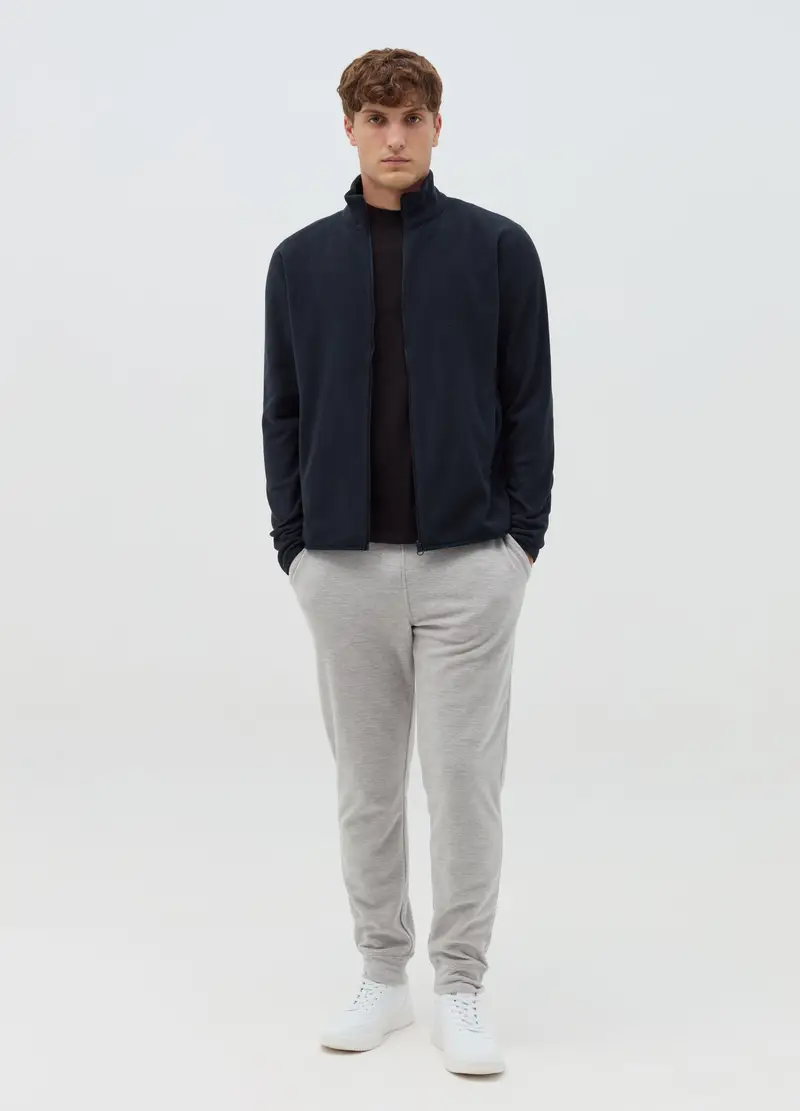 Full-zip In Pile A Collo Alto, Uomo, Nero miniatura 2