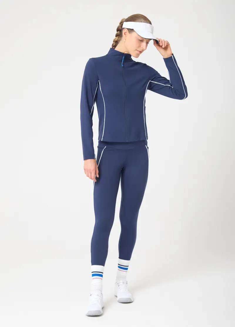 Full-zip Sportiva Traspirante Con Profili A Contrasto Altavia Court, Donna, Blu