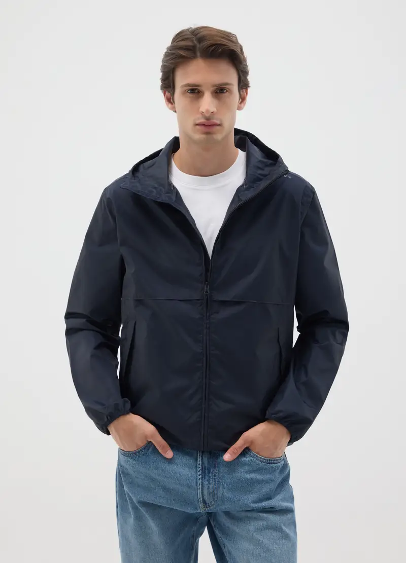 Giacca A Vento Da Uomo In Blu, Blu miniatura 2