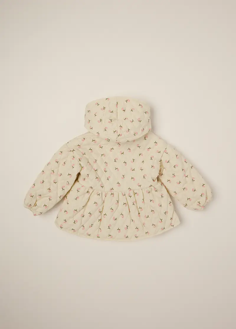 Giacca Beige Per Neonata Con Stampa Floreale, Giallo miniatura 2