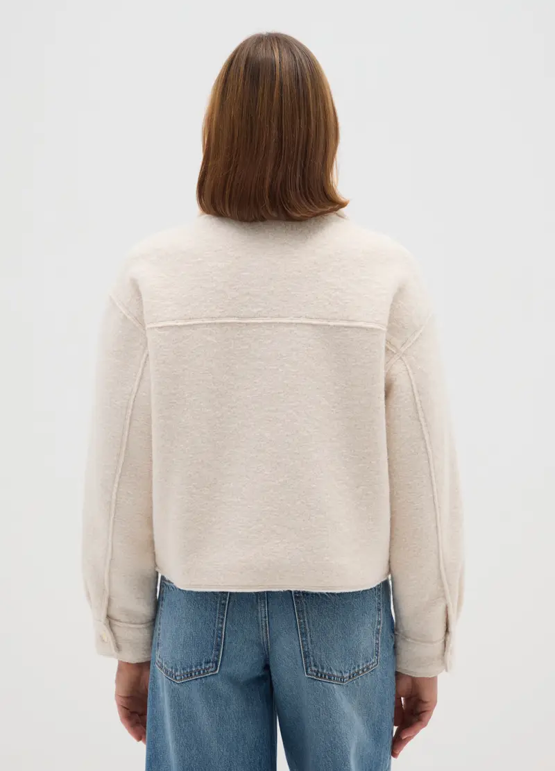 Giacca Bianca Regular Fit Con Zip, Donna, Bianco miniatura 3