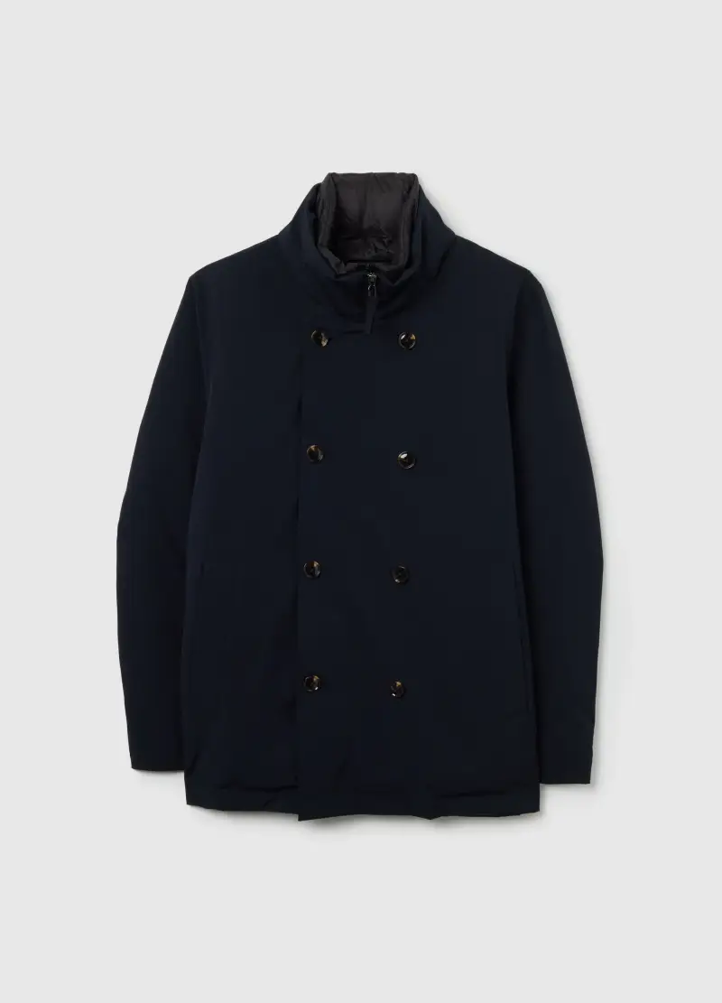 Giacca Blu Con Zip, Uomo, Nero