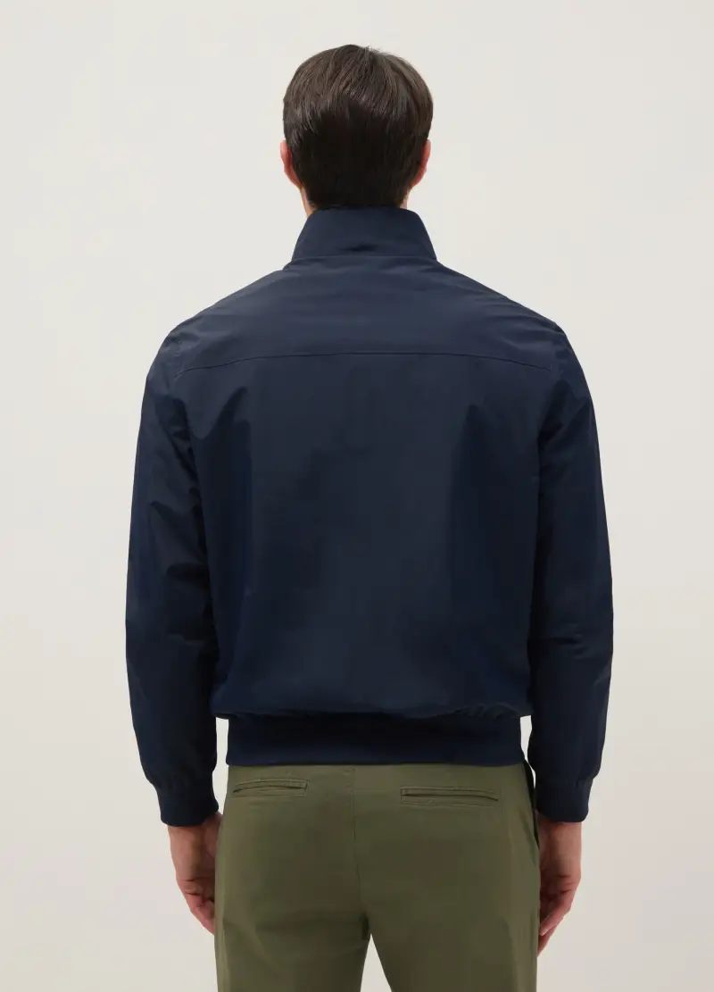 Giacca Bomber Blu Regular Fit Con Zip, Uomo, Blu miniatura 3