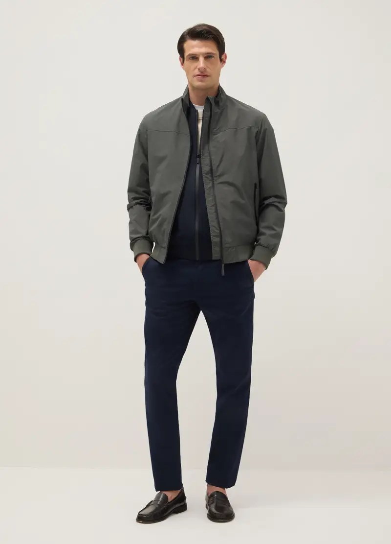 Giacca Bomber Verde Regular Fit Con Zip, Uomo, Verde