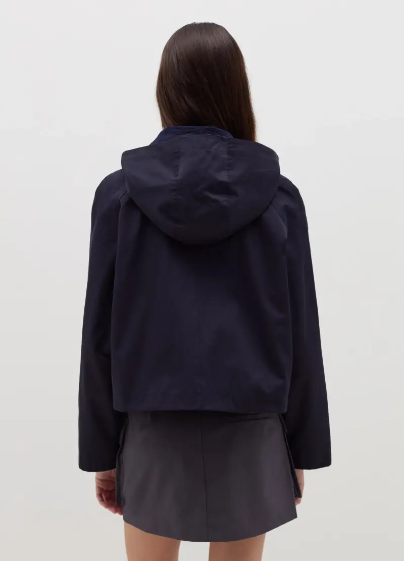 Giacca Corta Con Colletto In Corduroy, Donna, Blu miniatura 3