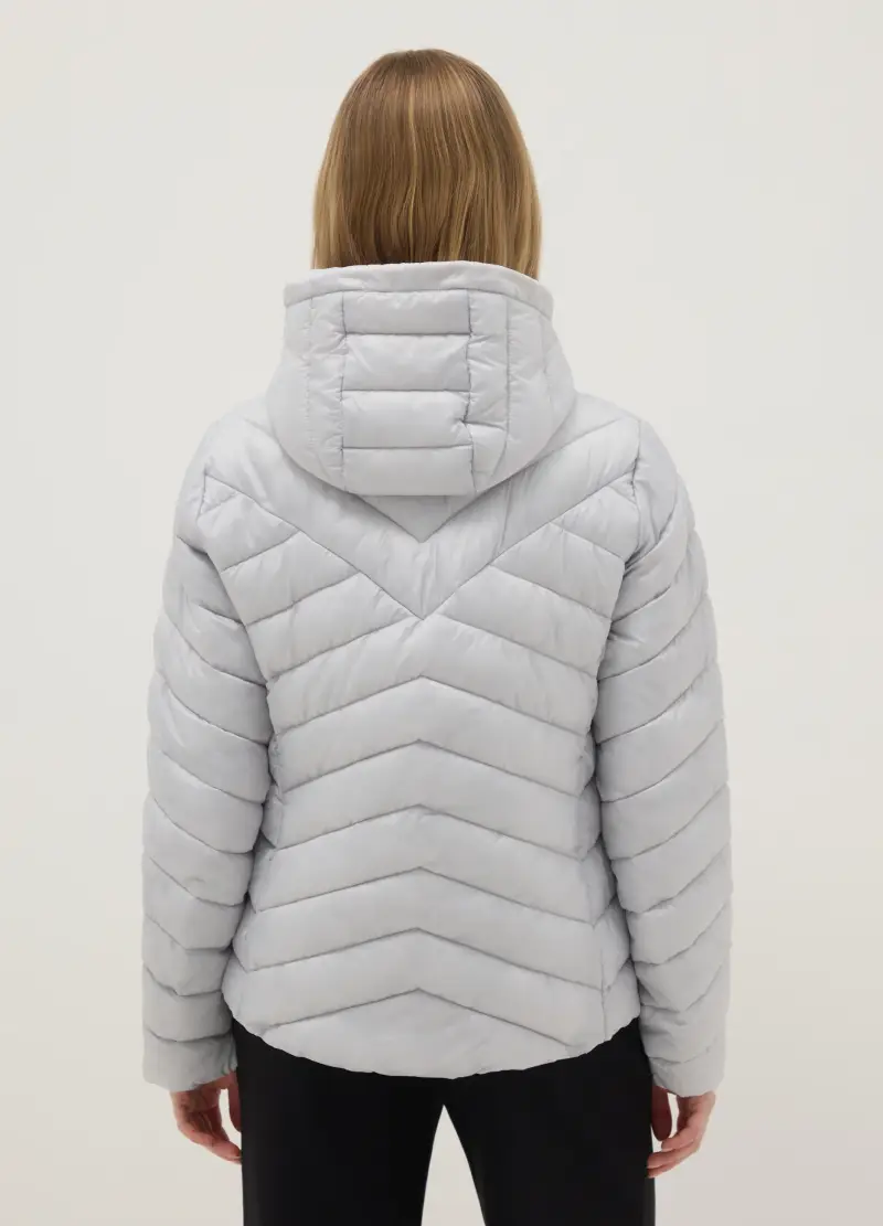 Giacca Imbottita Grigia Regular Fit Con Cappuccio, Donna, Grigio miniatura 3