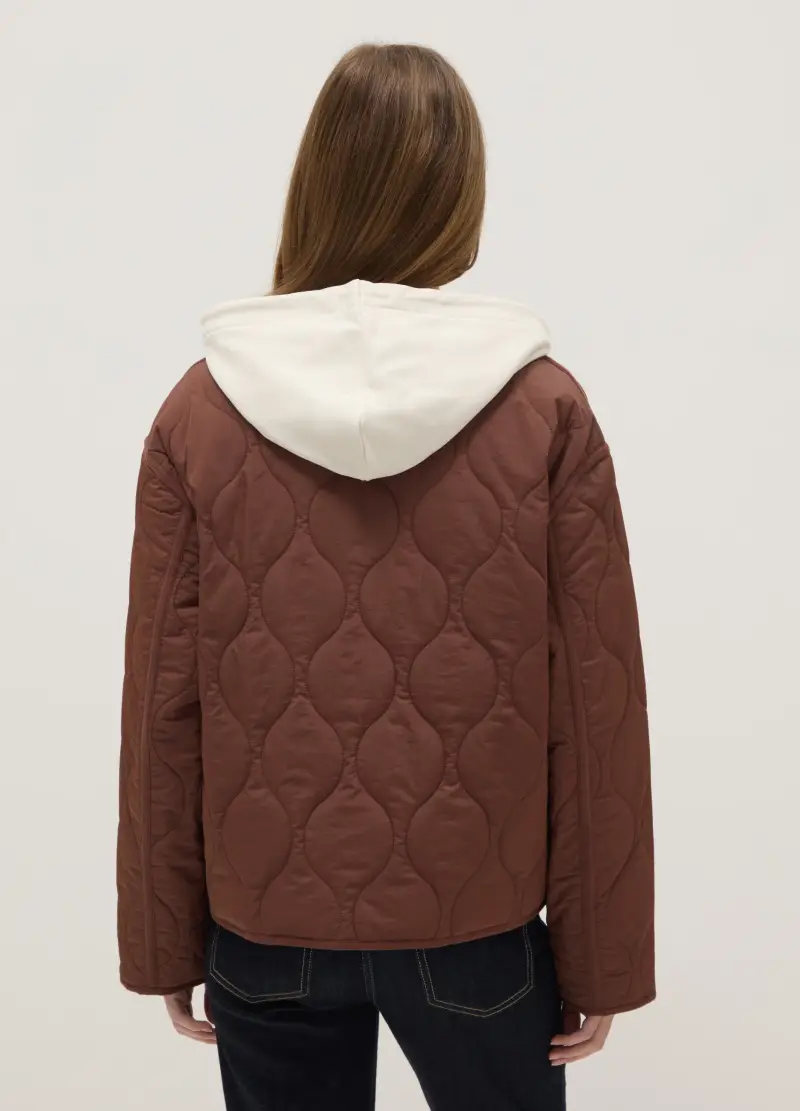 Giacca Imbottita Marrone Regular Fit Con Bottoni, Donna, Marrone miniatura 3