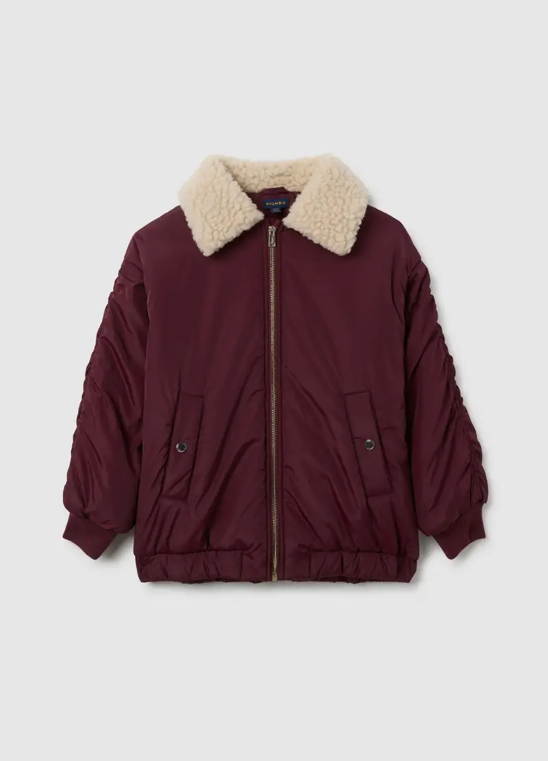 Giacca Imbottita Rossa Da Bambina Con Zip, Rosso