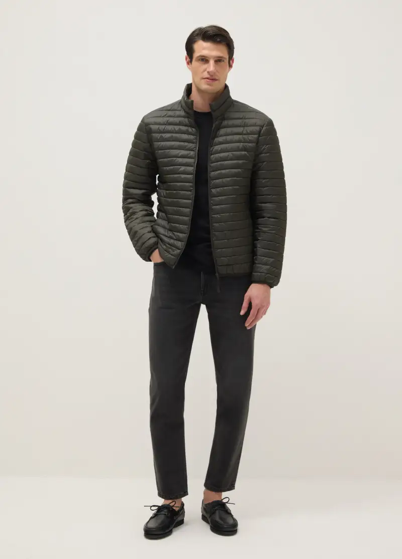 Giacca Imbottita Verde Regular Fit Con Zip, Uomo, Verde miniatura 2