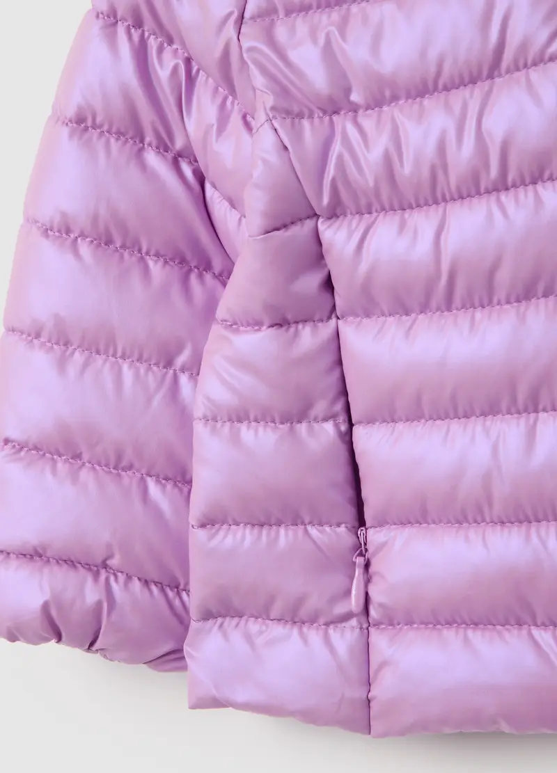 OVS, Giacca Imbottita Viola Da Bambina Con Cappuccio E Zip, Viola, Taglia: 9-12 miniatura 2