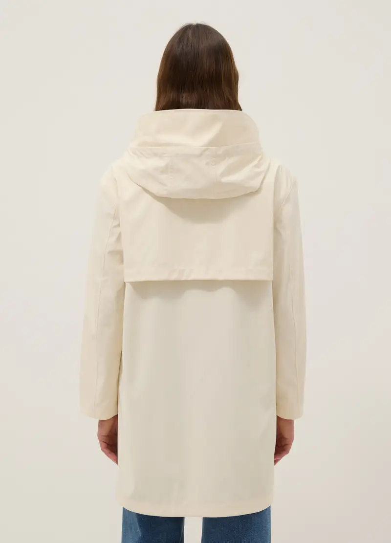 Giacca Impermeabile Beige Con Cappuccio Regular Fit, Donna, Beige miniatura 3