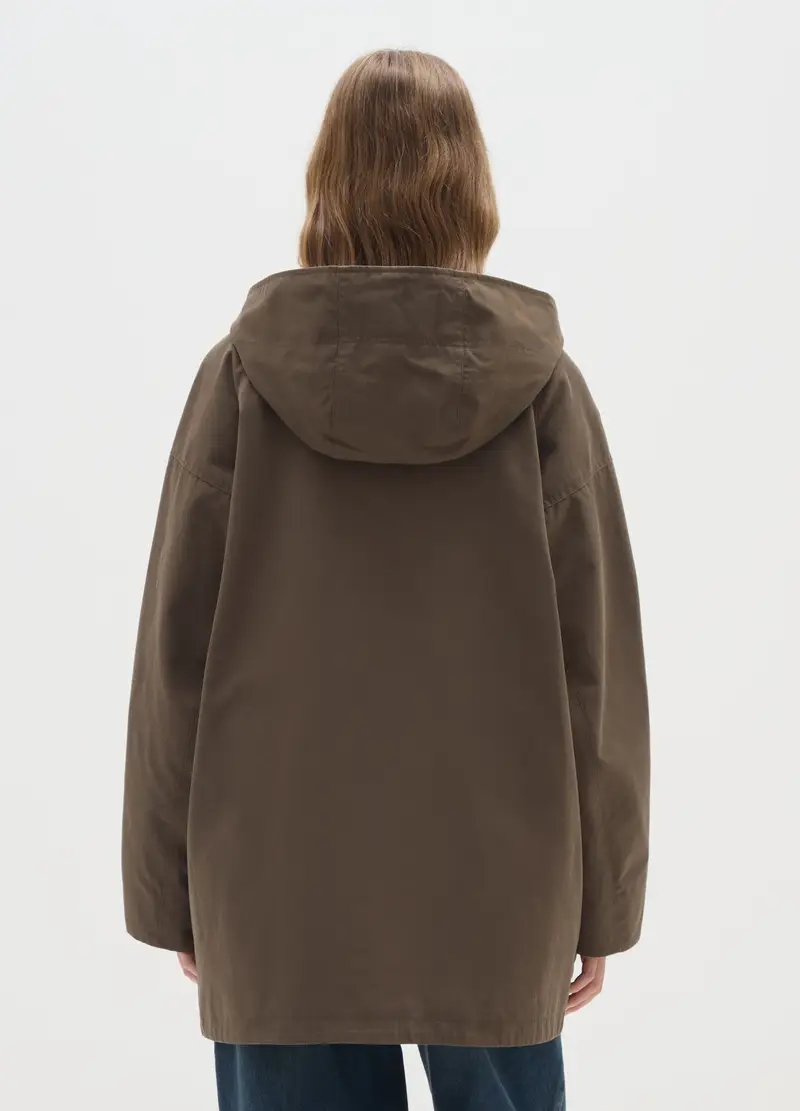 Giacca In Misto Cotone Marrone Regular Fit, Donna, Marrone miniatura 3