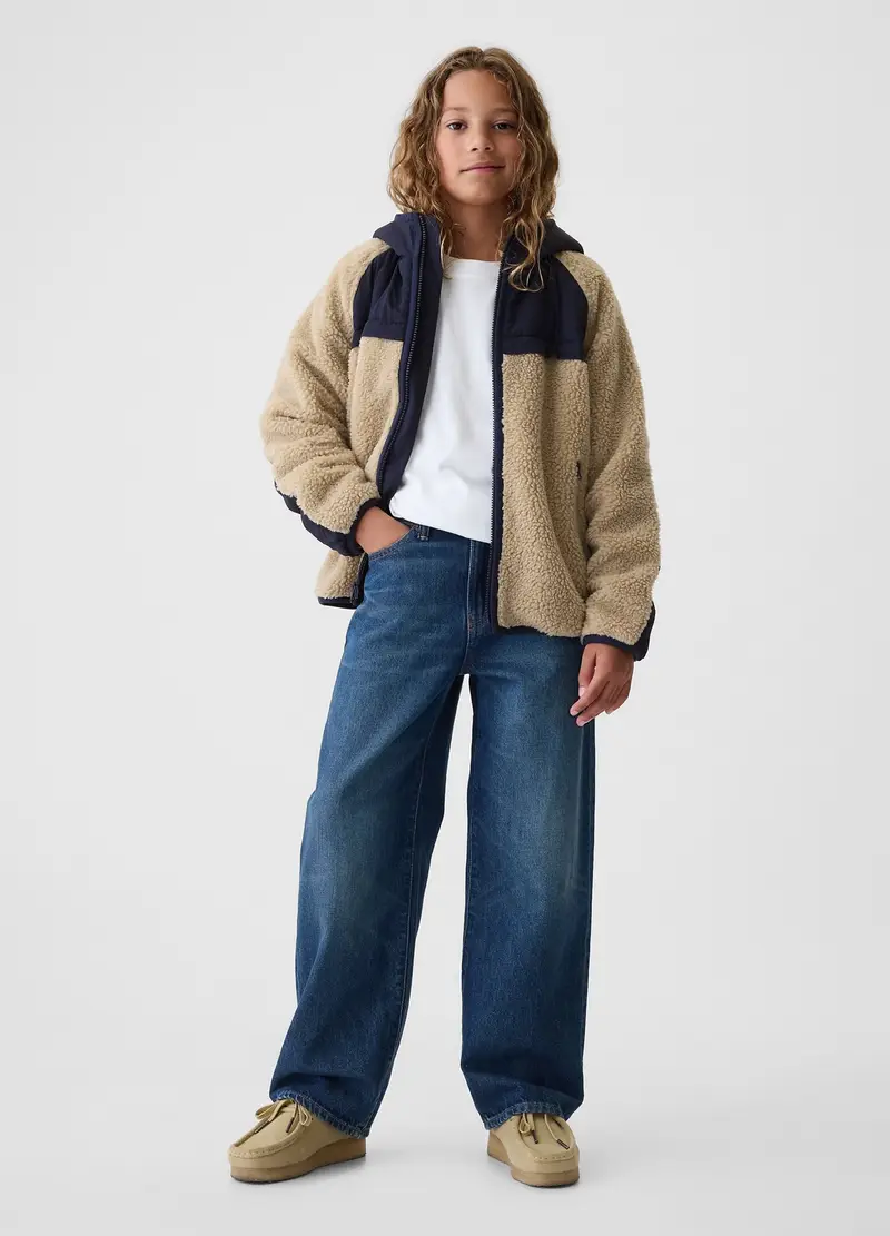 OVS, Giacca In Sherpa Con Cappuccio, Bambino, Multicolor, Taglia: XS/99-114