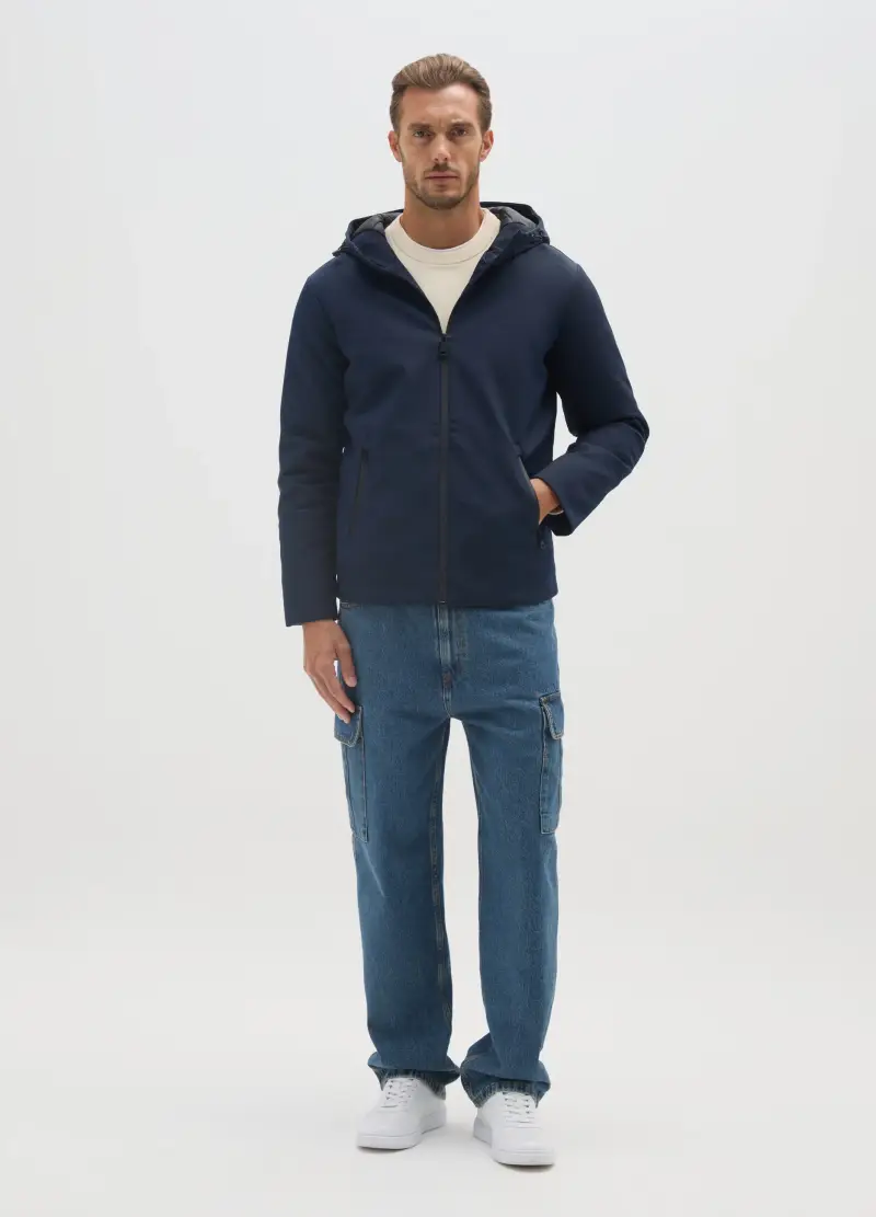 Giacca In Tessuto Elasticizzato Blu Regular Fit, Uomo, Blu miniatura 2