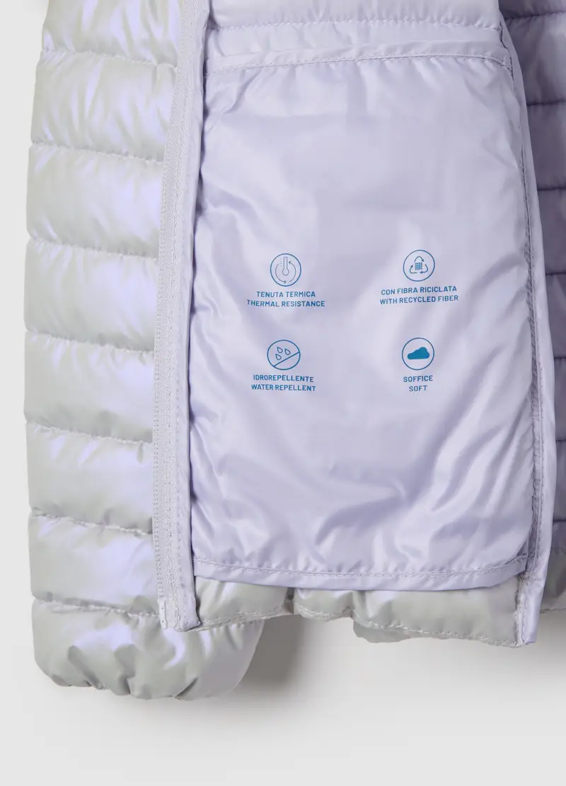 OVS, Giacca Invernale Grigia Da Ragazza Con Cappuccio E Zip, Bambina, Grigio, Taglia: 10-11 miniatura 2